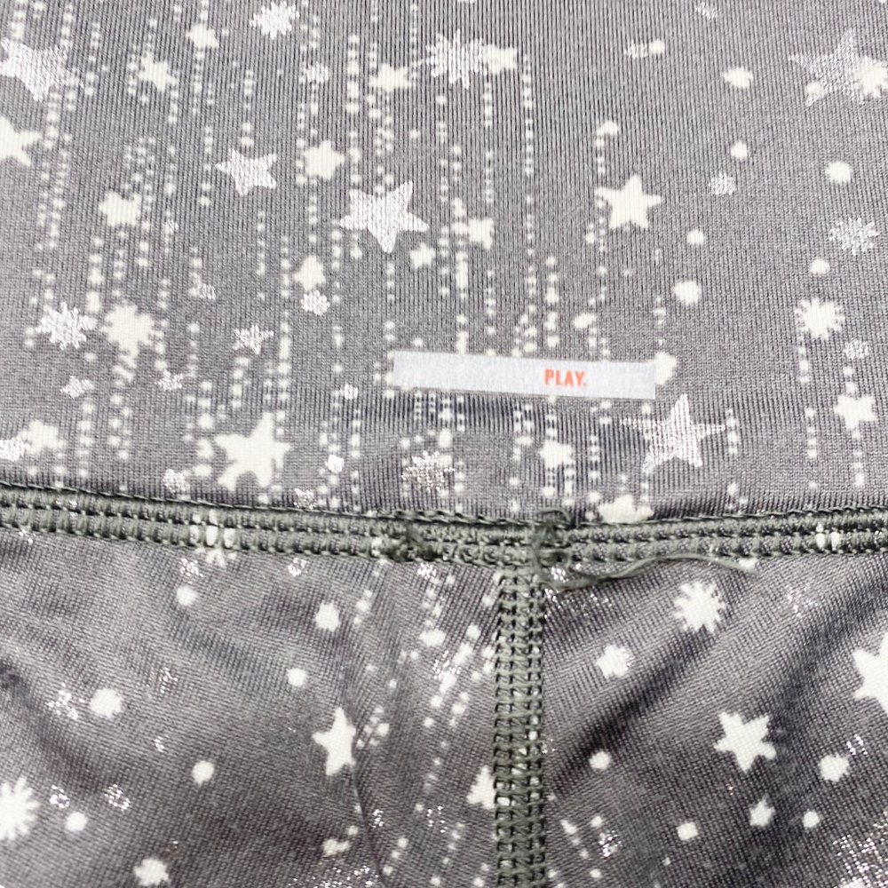 Aerie Play Leggings Silver Grey Star Print - Picture 6 of 9